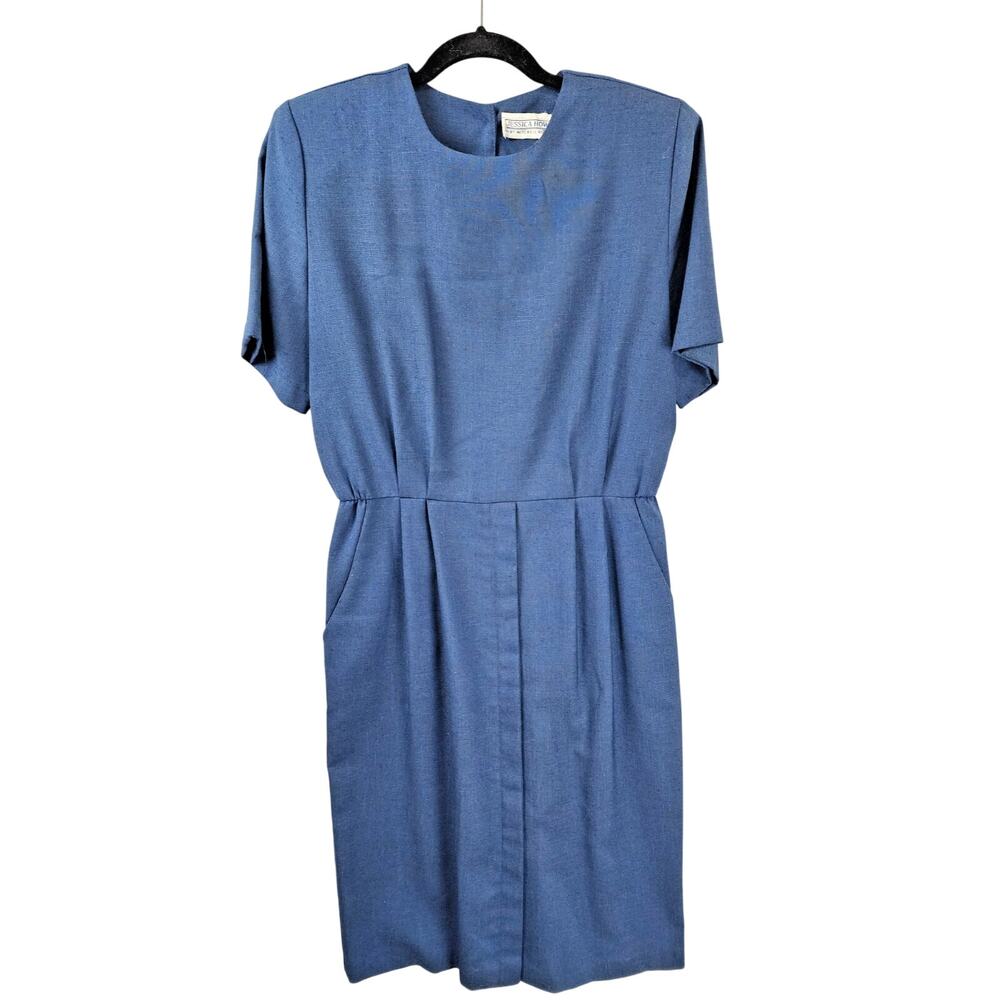 Jessica Howard by Mitch Rodbell Blue Pleated Waist Dress Short Sleeve - No Size